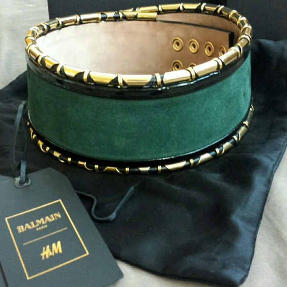 Balmain Accessories - Balmain x H&M green suede belt